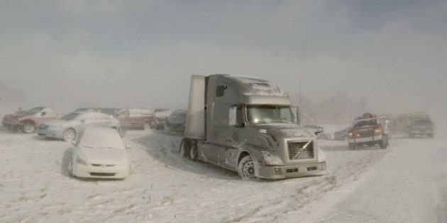 winter trucking accident
