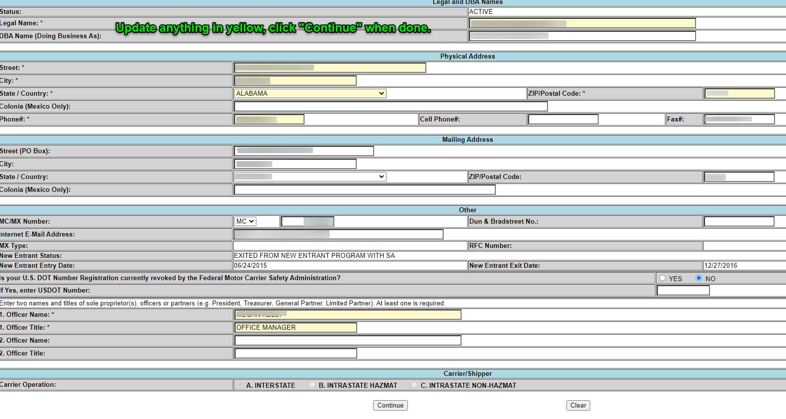 Modify Mcs 150 6 My Safety Manager